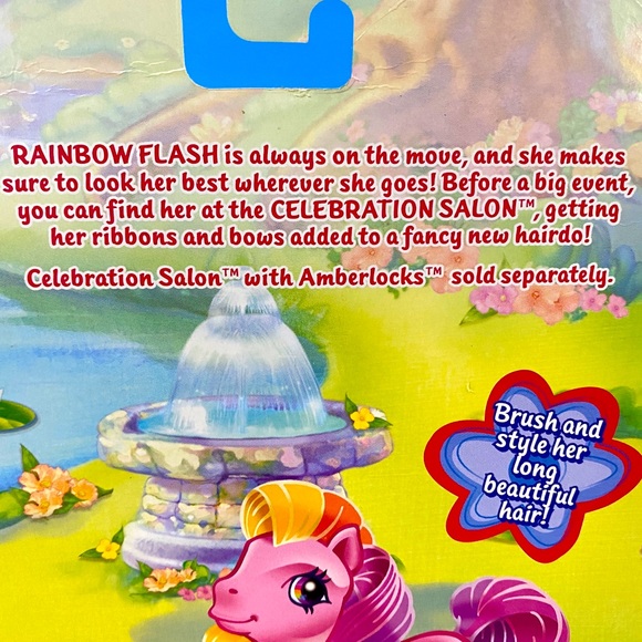 MY LITTLE PONY G3 VTG 2003 RAINBOW FLASH & BABY ROMPERONI SUPER-LONG HAIR PONIES - Picture 10 of 12